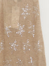 SWAYING 2025 Fall/Winter Collection: Beaded Alpaca Wool Sweater/Skirt Set SW-SW25AW3B05C1S2-XING (Floral design, beige color) Skirt (SW25AW1T07C1S4)